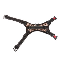 Шлейка К7, размер М, ОГ 52-66 см, вес 9.5-17.5 кг, мягкая, светоотражающая, леопард