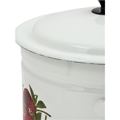 УЦЕНКА Кастрюля эмалированная, 9 л, d=26.5 см, с крышкой, цилиндрическая, белая