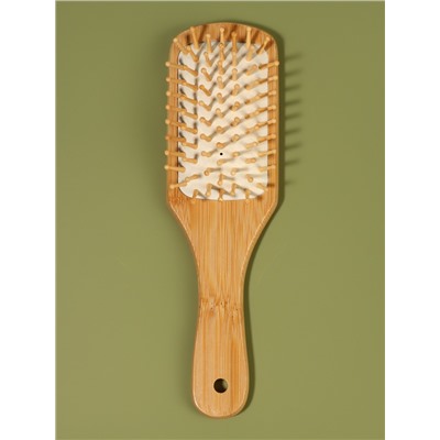 Расчёска массажная BAMBOO, бамбуковая, 22.5×6.5 см, цвет «светлое дерево»