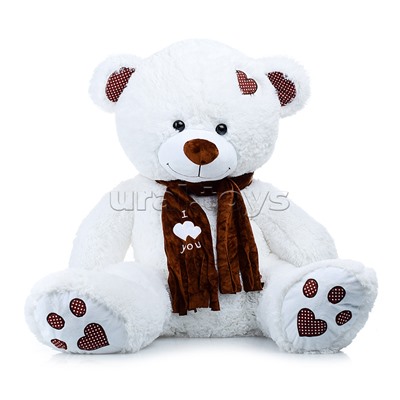 Медведь Тони с шарфом В150 белый