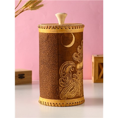 Туес большой «Конек-Горбунок», банка для хранения, береста