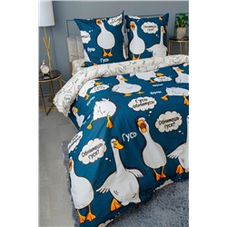 КПБ Павлинка Гусь обнимусь (синий) бязь