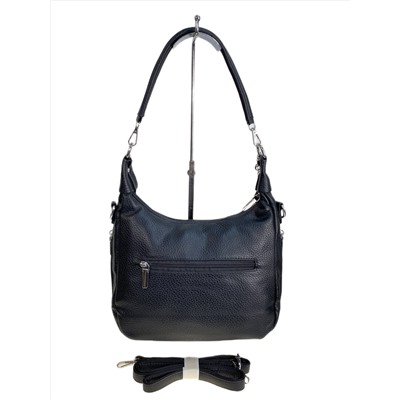 Женская сумка из искусственной кожи и натуральной замши, цвет черный