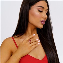 Кольцо коллекция "Дубай", покрытие: позолота, вставка: иск. рубин, цвет: малиновый, р-р 18, арт. 214.434-18