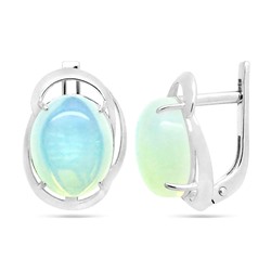 Серьги из серебра лунный камень, СП85