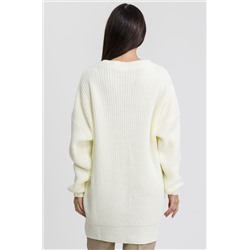 Женский удлиненный вязаный свитер оверсайз с V вырезом Happyfox