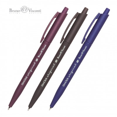 Ручка автоматическая шариковая 0.5мм "SlimClick.ORIGINAL" синяя 20-0075 Bruno Visconti