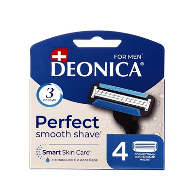 Сменные кассеты DEONICA 3 FOR MEN, 3 лезвия, 4 шт.