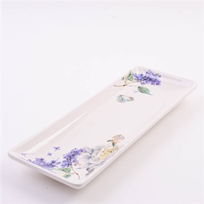 60223 Блюдо сервировочное прямоугольное Букет фантазий доломит LR (х24)