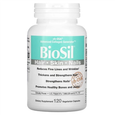 BioSil by Natural Factors, ch-OSA Advanced Collagen Generator, улучшенный источник коллагена, 120 вегетарианских капсул