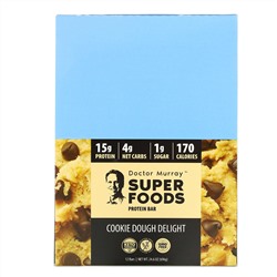Dr. Murray's, Superfoods Protein Bars, Cookie Dough Delight, 12 Bars, 2.05 oz (58 g) Each