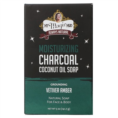 My Magic Mud, Charcoal, Coconut Oil Soap, Grounding Vetiver Amber, 5 oz (141.7 g)