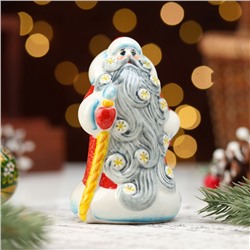 УЦЕНКА Сувенир «Дед Мороз Снеговей», красная шуба, 10 см, фарфор