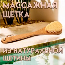 Щетка массажная «Добропаровъ», с длинной ручкой, 38.5×8×4.5 см