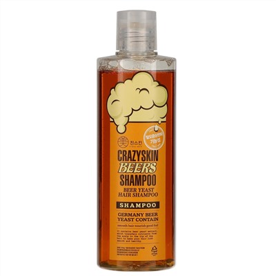 Crazy Skin, Beer Yeast Hair Shampoo, 300 g