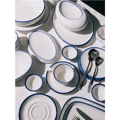 Блюдо сервировочное Magistro Blue Lagoon, 30.5×22.7×2.3 см, фарфор, белое