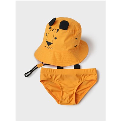 Комплект детский для мальчиков: плавки трикотажные, панама текстильная