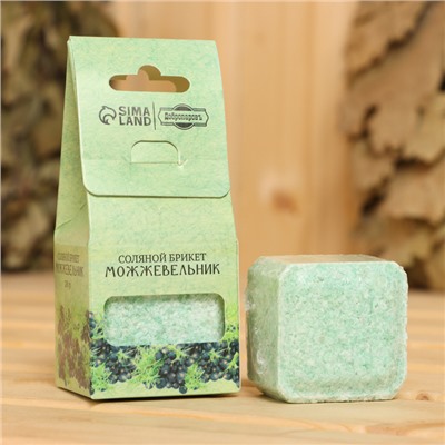 Соляной брикет куб «Можжевельник» 200 г «Добропаровъ»