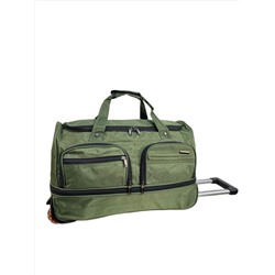 Сумка дорожная на колесах c выдвижной ручкой, цвет зеленый