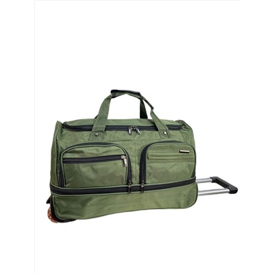 Сумка дорожная на колесах c выдвижной ручкой, цвет зеленый