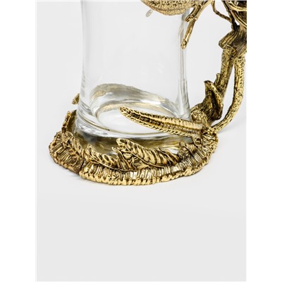 Пивной бокал «Рак», 470 мл, 9.2×18.5, стекло, прозрачный, золотой