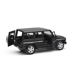 Машина металл Mercedes-Benz G-Class матовый 12 см, (двер, багаж, черный) инерц., в коробке