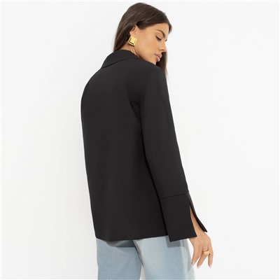 Блуза с разрезами на манжетах, Амбассадор стиля (black)