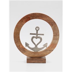 Сувенир интерьерный в деревянном кольце «Якорь», 30×8×33 см