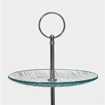Этажерка-фруктовница круглая Доляна «Текстура», 3 яруса, d=24/20/15 см, стекло