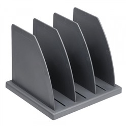 Подставка для журналов и бумаг сборная, 3 отделения, серая ПБ-30439 Стамм