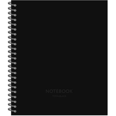 Тетрадь  48л клетка на спирали "Total Black" 3470-48 Полином