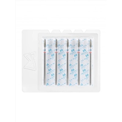 MANITA Фреза алмазная пламя острое для аппаратного маникюра 866.104.243.080.021 ФАП-2.1 8 М-С, сине-красный, 5 шт. 28361