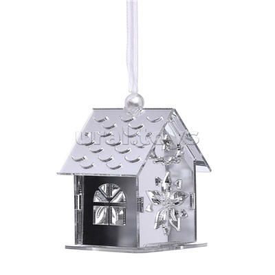 Электрогирлянда светящаяся "Домик" (6.5*5см) серебро