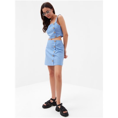 Костюм женский (юбка, топ) MIST Summer time, голубой, размер 48