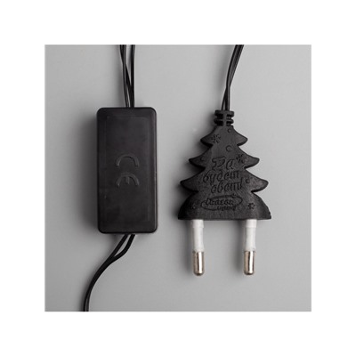 Гирлянда «Нить» 5 м с насадками «Шарики белые», IP20, тёмная нить, 20 LED, свечение мульти (RG/RB), мигание, 220 В