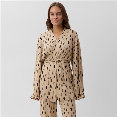 Пижама новогодняя женская (рубашка, брюки) KAFTAN «Елки», размер 52-54