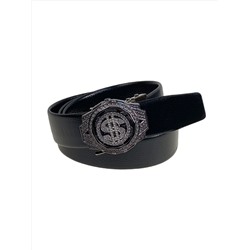 Ремень мужской с автоматической пряжкой из искусственной кожи, цвет черный