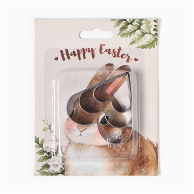 Набор «Пасхальный кролик»: полотенце 40×73 см, саржа 190 г/м², формочки для печенья