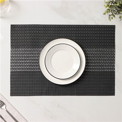 Салфетки сервировочные на стол Доляна «Сияние», 4 шт., 45×30 см, чёрные