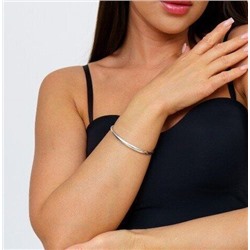 Браслет женский раздвижной на руку, жесткий металический, покрытие посеребрение, №016035, арт. 001.336