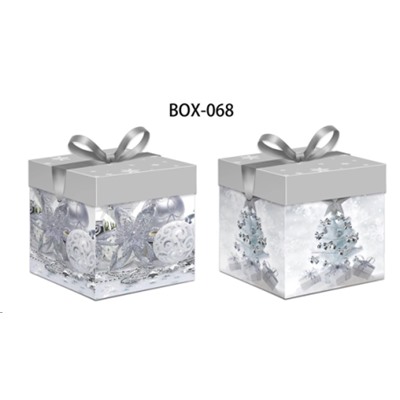 Коробка подарочная 22х22х22 см складная / BOX-068/2 /уп 12/480/Новый год