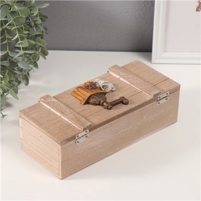 Шкатулка для чая с делениями «Кофемолка», дерево, 10.5×24×7.5 см