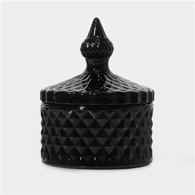 Икорница Доляна «Малифисента», 130 мл, 8.5×10 см, стекло, чёрная