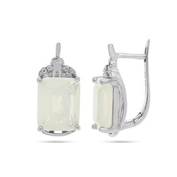 Серьги из серебра лунный камень, МЦВ988