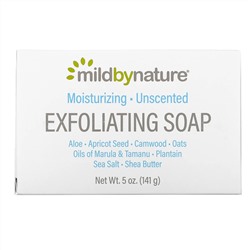 Mild By Nature, отшелушивающее мыло, с маслами марулы, таману и ши, без запаха, 141 г (5 унций)
