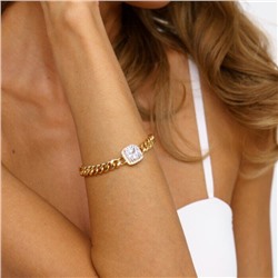 Браслет на руку коллекция "Дубай" покрытие позолота, вставка: фианиты и циркон, арт.001.753