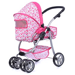 Коляска-люлька для кукол, металлическая, с корзиной, цвет морские звезды