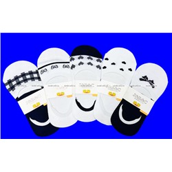 Следки женские короткие с силиконом Сердечки + Бантики