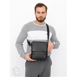 Сумка мужская кожаная 033H black Heanbag  в Новосибирске