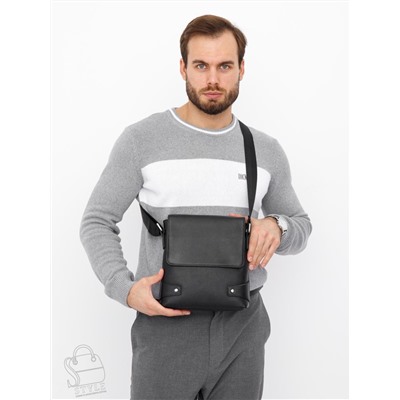 Сумка мужская кожаная 033H black Heanbag  в Новосибирске